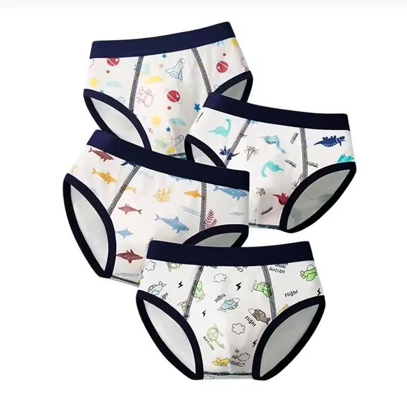 4PCS Boys Cotton Boxer Briefs