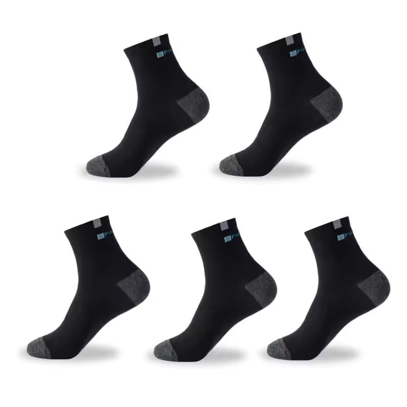 5 Pairs Men's Breathable Cotton Sports Socks