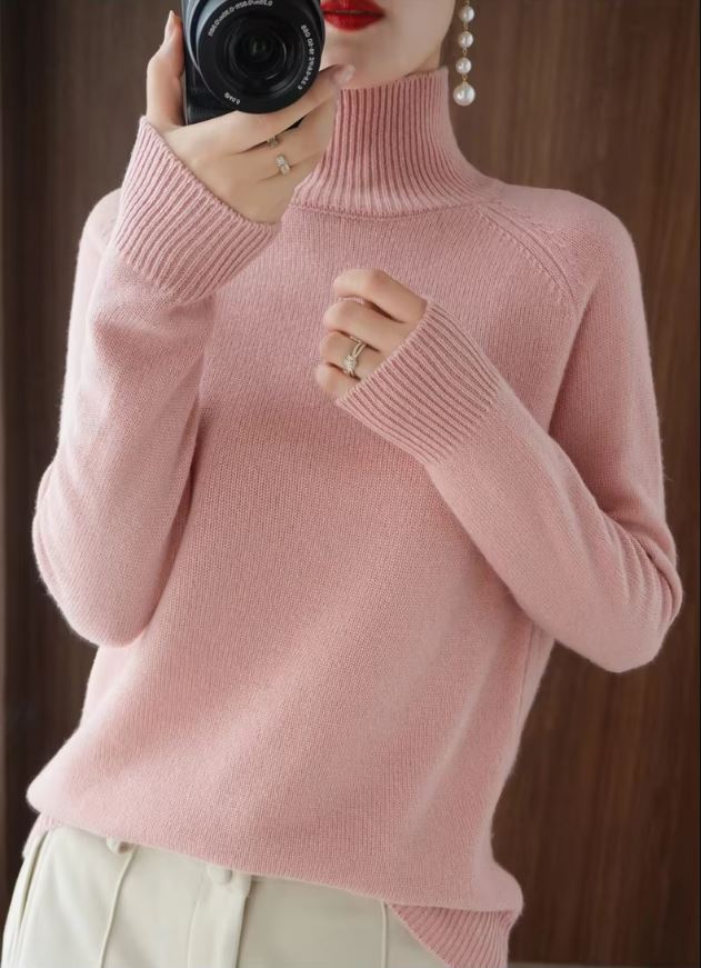 Barbara Merino Wool Mock Neck Sweater