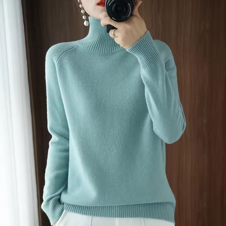 Barbara Merino Wool Mock Neck Sweater