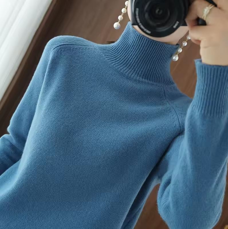 Barbara Merino Wool Mock Neck Sweater