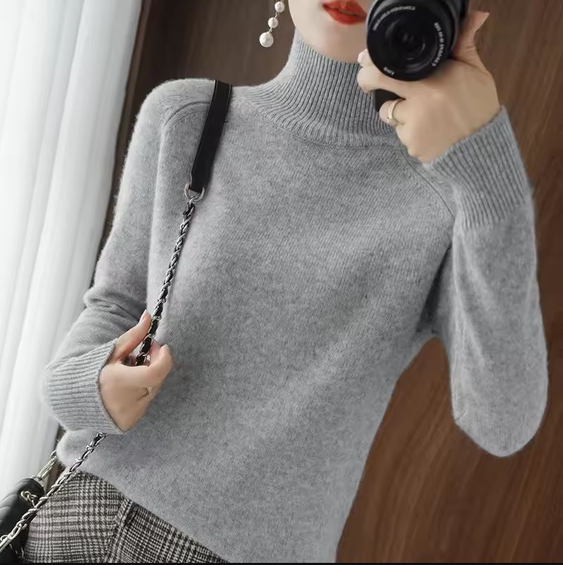 Barbara Merino Wool Mock Neck Sweater