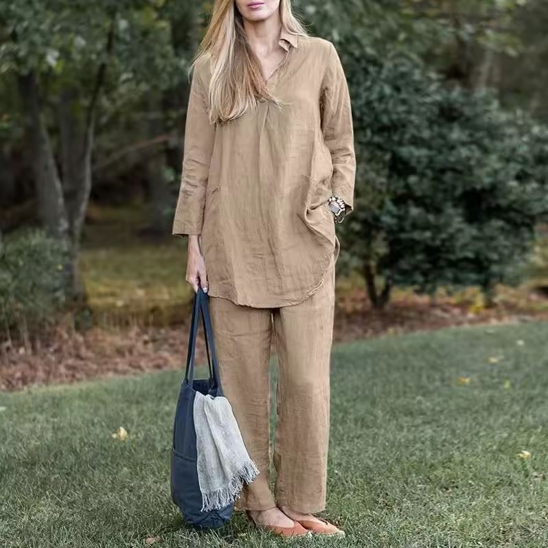 Kimberly Loose Fit Cotton Linen Suit