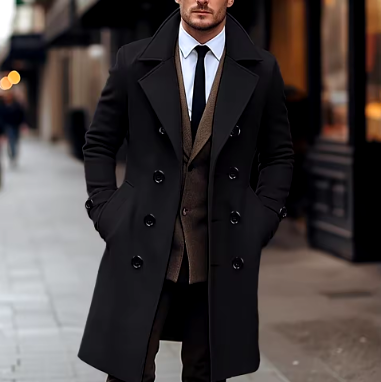 Mathew Double-Breasted Mid-Length Coat