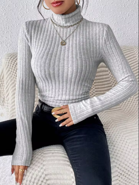 Nancy Slim Fit Knit Turtleneck Top