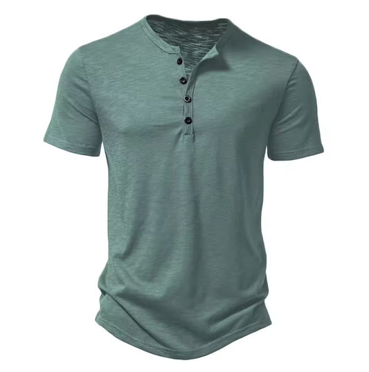 Paul Henley Collar Cotton T-Shirt