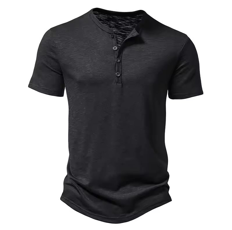 Paul Henley Collar Cotton T-Shirt