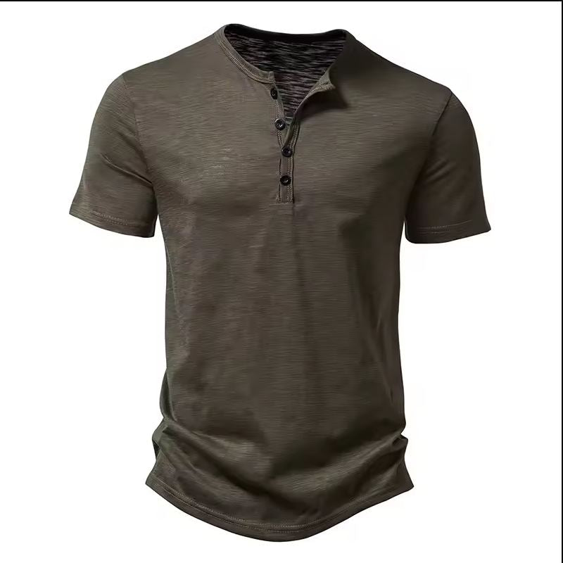 Paul Henley Collar Cotton T-Shirt