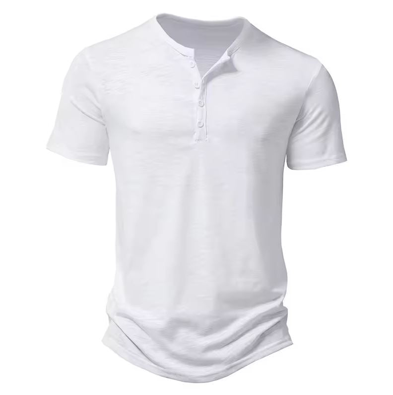 Paul Henley Collar Cotton T-Shirt