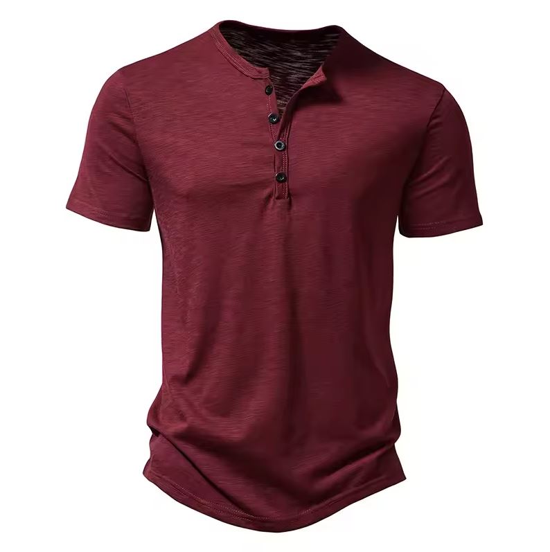 Paul Henley Collar Cotton T-Shirt