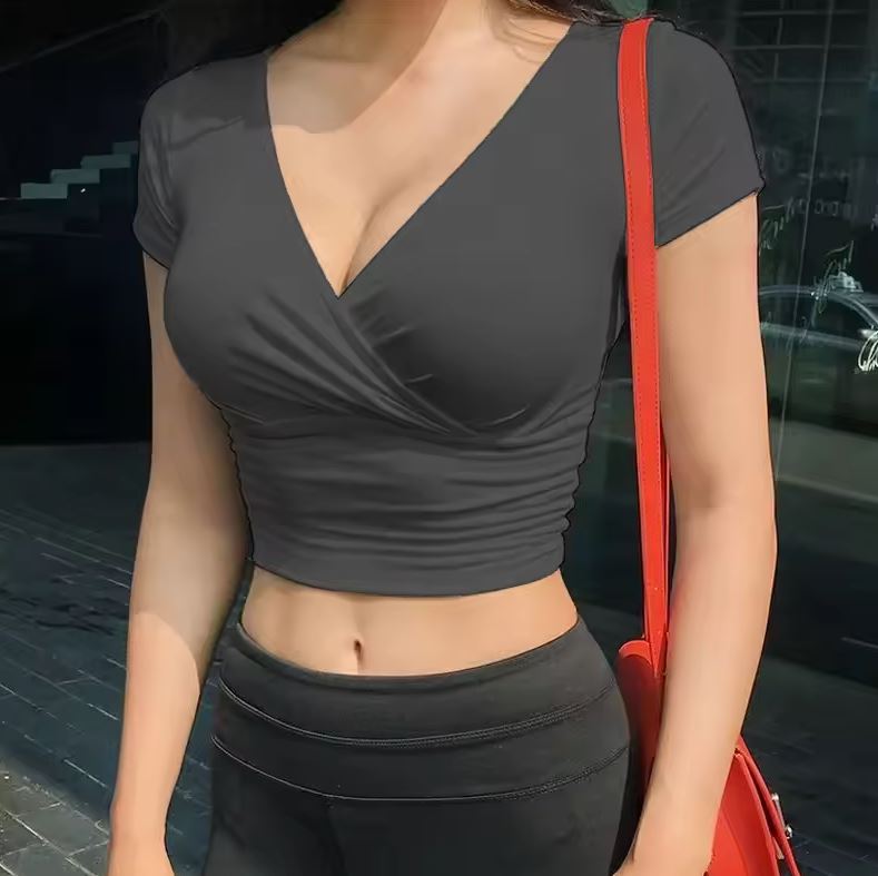 Sandra V-Neck Crop Top