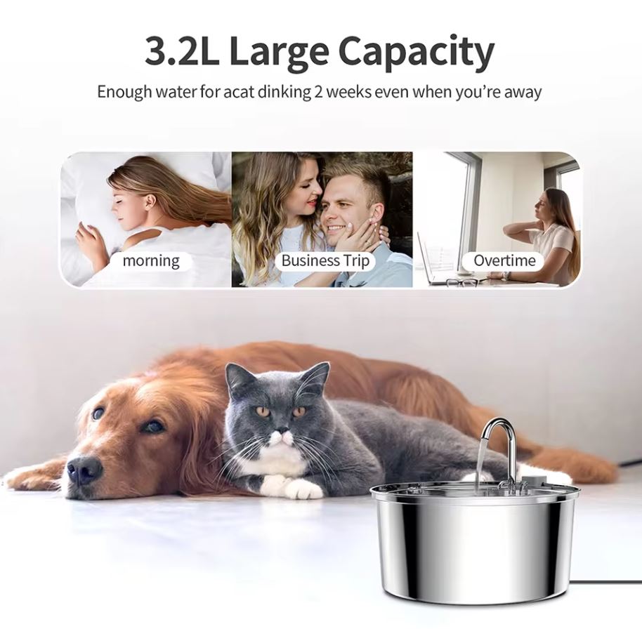 Stainless Steel Automatic Pet Water Fountain